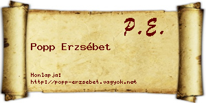Popp Erzsébet névjegykártya
